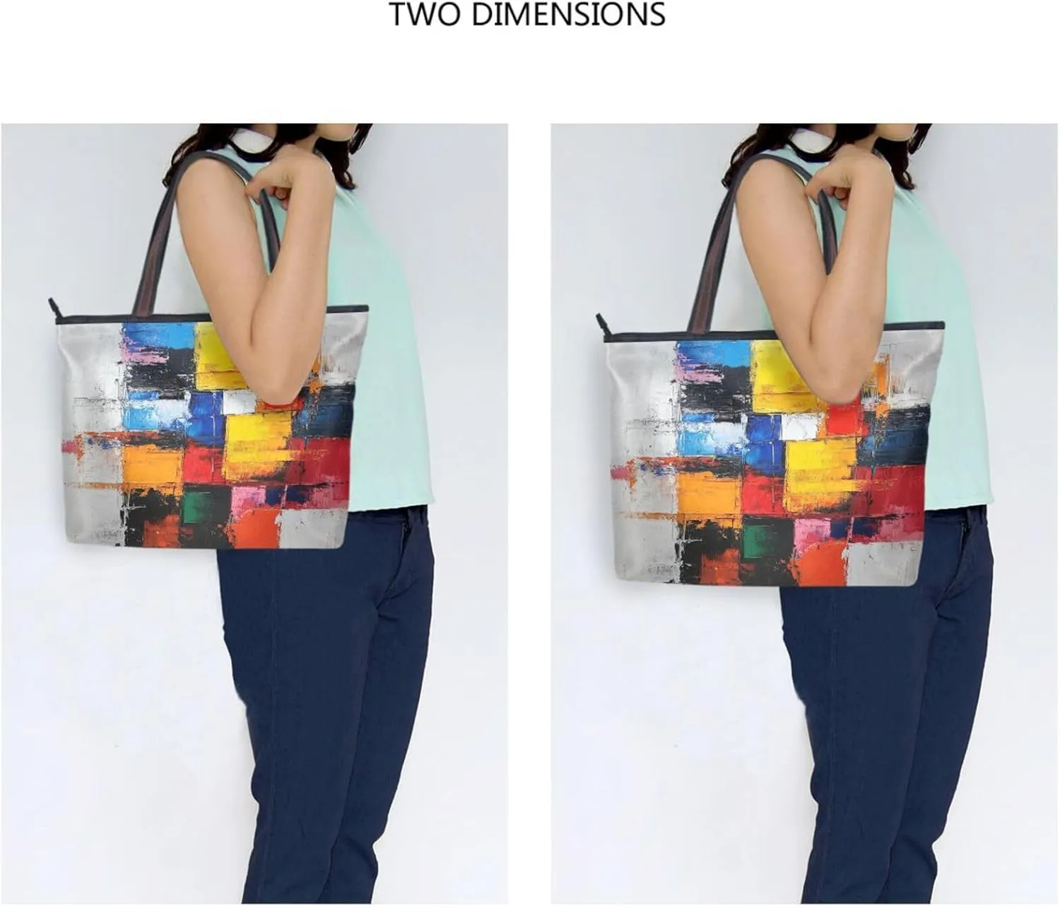 JSTEL Tote Bag for Women with Zipper,Polyester Tote Purse Holiday Tote Bag Work Handbag Women Gift