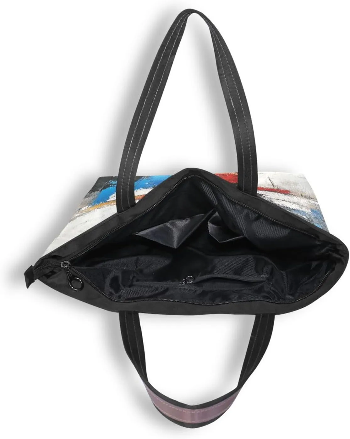 JSTEL Tote Bag for Women with Zipper,Polyester Tote Purse Holiday Tote Bag Work Handbag Women Gift