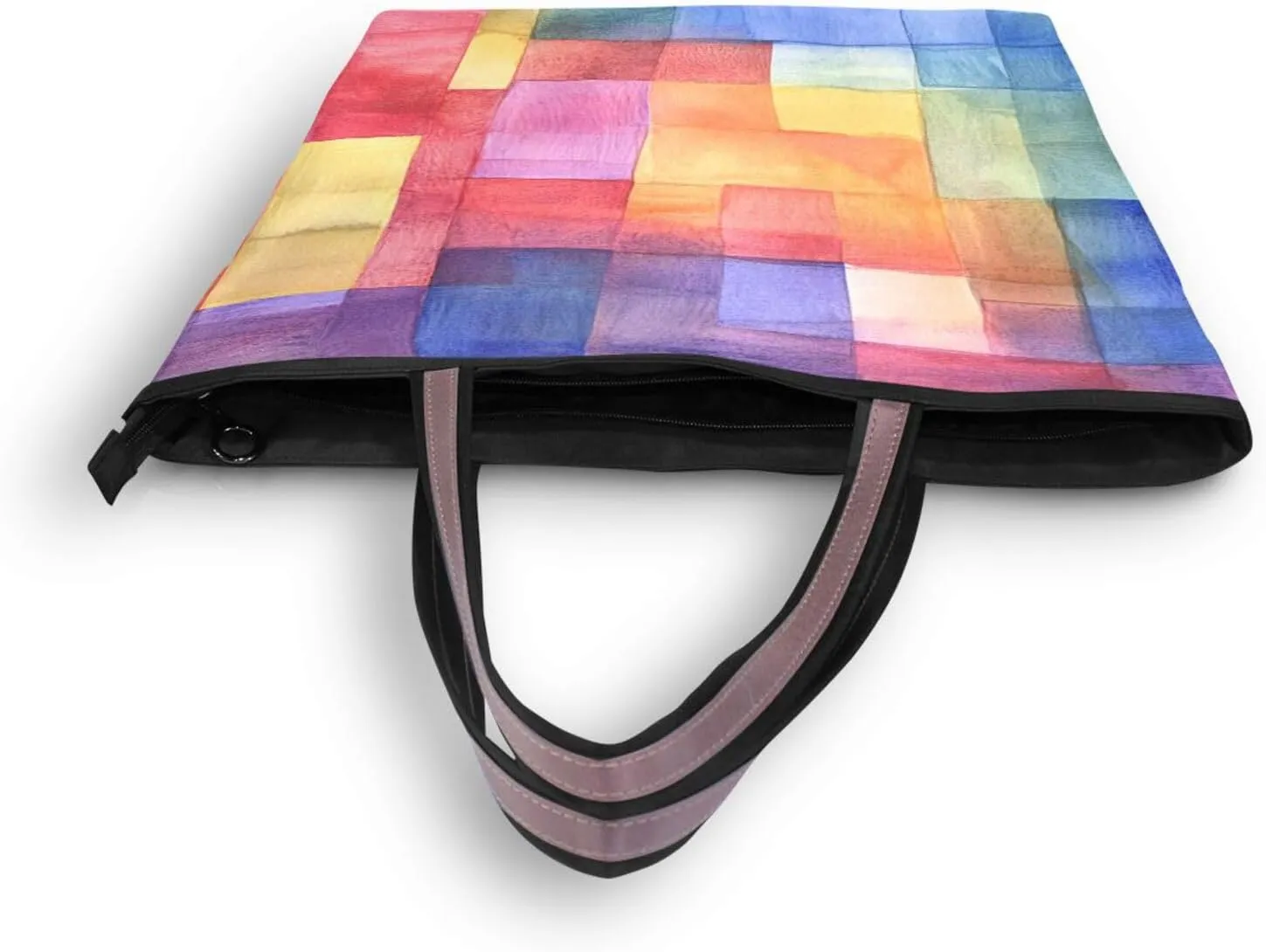 JSTEL Tote Bag for Women with Zipper,Polyester Tote Purse Holiday Tote Bag Work Handbag Women Gift