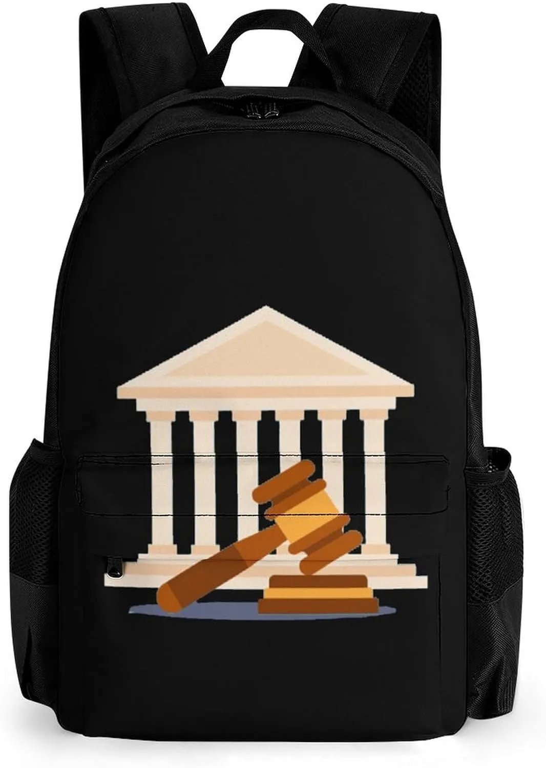 Judge's Hammer Cute Backpack Travel Work Bag with Water Bottle Pocket Adjustable Padded Shoulder Straps Daypack