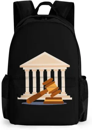 Judge's Hammer Cute Backpack Travel Work Bag with Water Bottle Pocket Adjustable Padded Shoulder Straps Daypack