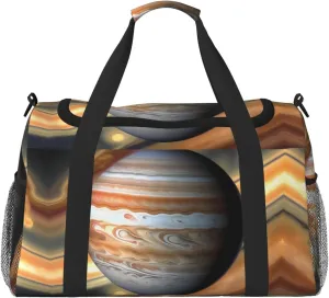 Jupiter Landscape Large Capacity Crossbody Travel Bag with Nylon Zippers, Shoulder Strap, and Multiple Pockets