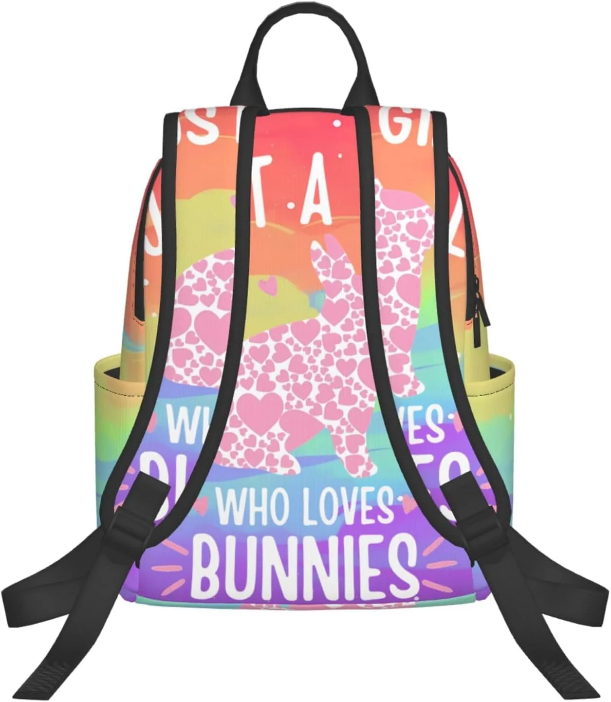 Just A Women Who Loves Bunnies Bunny Travel Laptop Backpack Casual Backpacks Double Shoulder Daypack Notebook Rucksack Work Bags Sports Bag for Gym Hiking Camping Beach