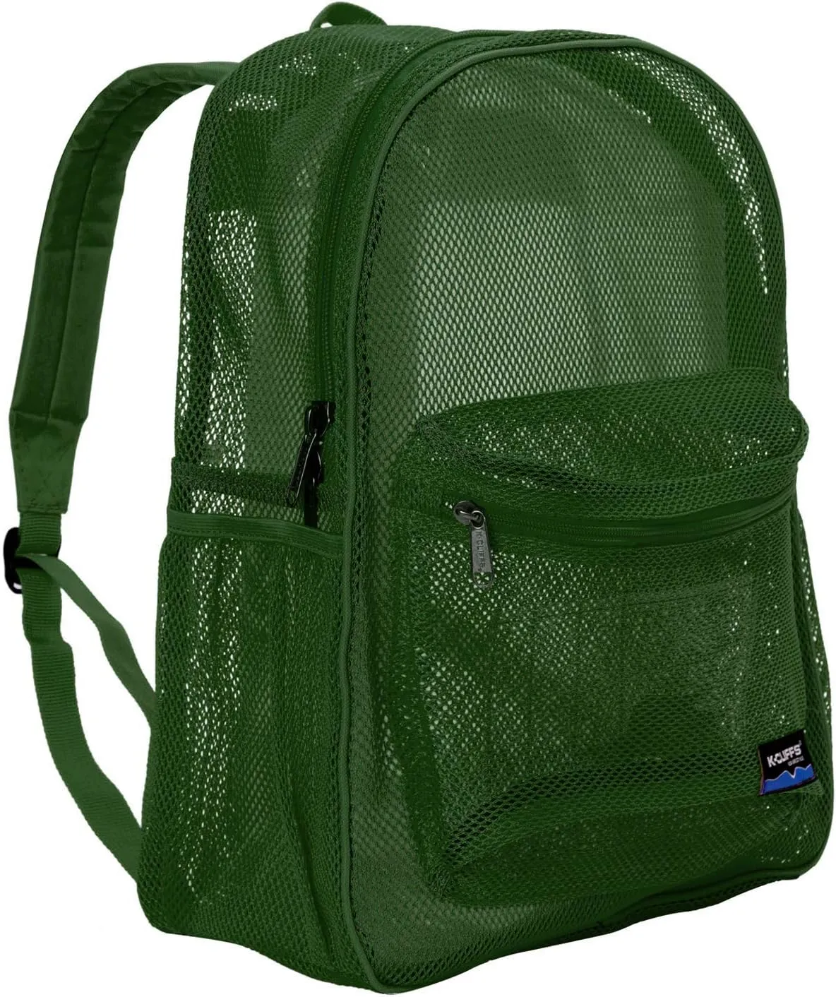 K-Cliffs Heavy Duty Mesh Backpack Quality Classic Student Net Bookbag Durable See Through Simple Netting Daypack Deluxe Basic School Bag Green