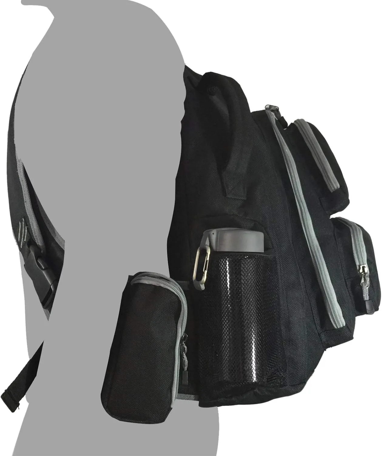 K-Cliffs Heavy Duty Sling Backpack Water-Resistant Laptop Bookbag Body Bag Bright Color Safety Reflective Stipe