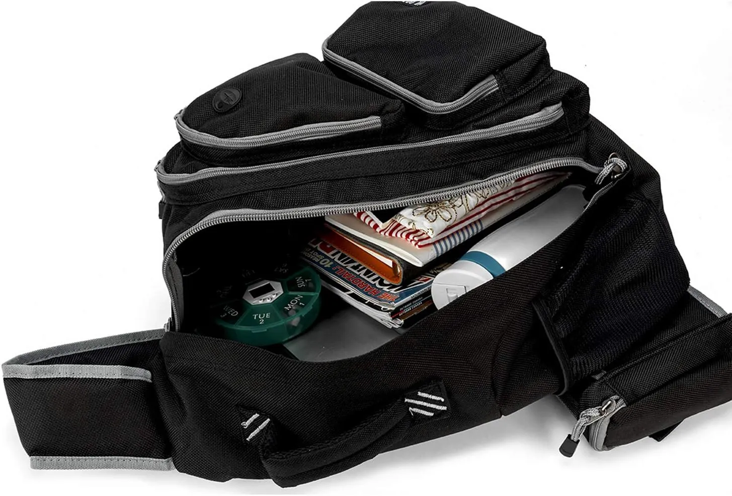 K-Cliffs Heavy Duty Sling Backpack Water-Resistant Laptop Bookbag Body Bag Bright Color Safety Reflective Stipe