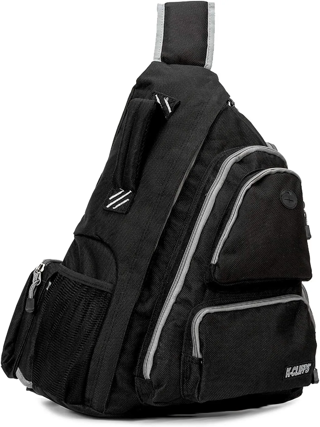 K-Cliffs Heavy Duty Sling Backpack Water-Resistant Laptop Bookbag Body Bag Bright Color Safety Reflective Stipe