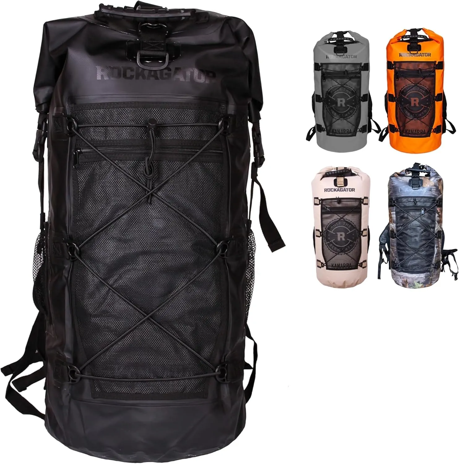 Kanarra 90L Waterproof Backpack for Camping, Hiking, Mountaineering, Backpacking, Hunting, Fishing, Canoeing, Outdoor Activities, The Wet Outdoors - Large Capacity, Roll Top Closure, Black