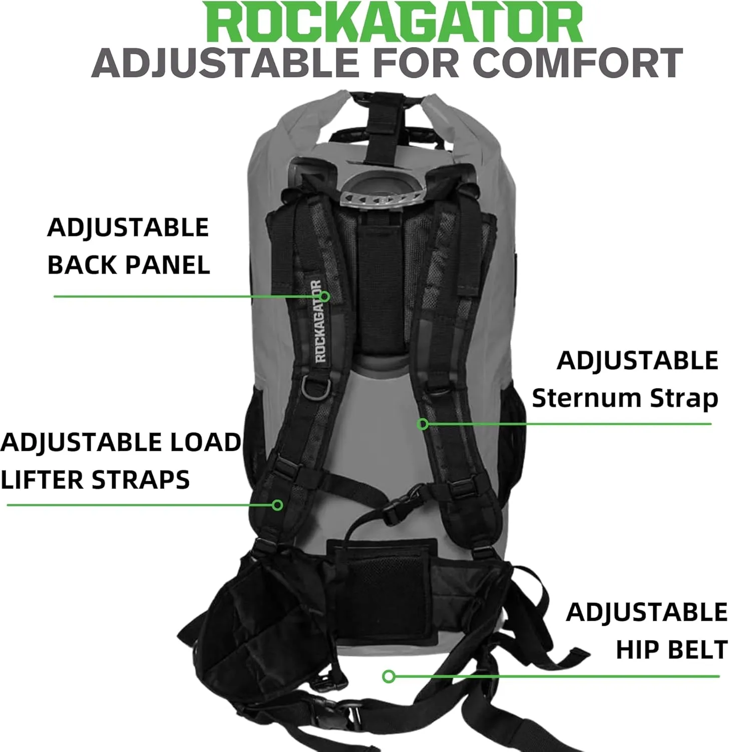 Kanarra 90L Waterproof Backpack for Camping, Hiking, Mountaineering, Backpacking, Hunting, Fishing, Canoeing, Outdoor Activities, The Wet Outdoors - Large Capacity, Roll Top Closure, Gray