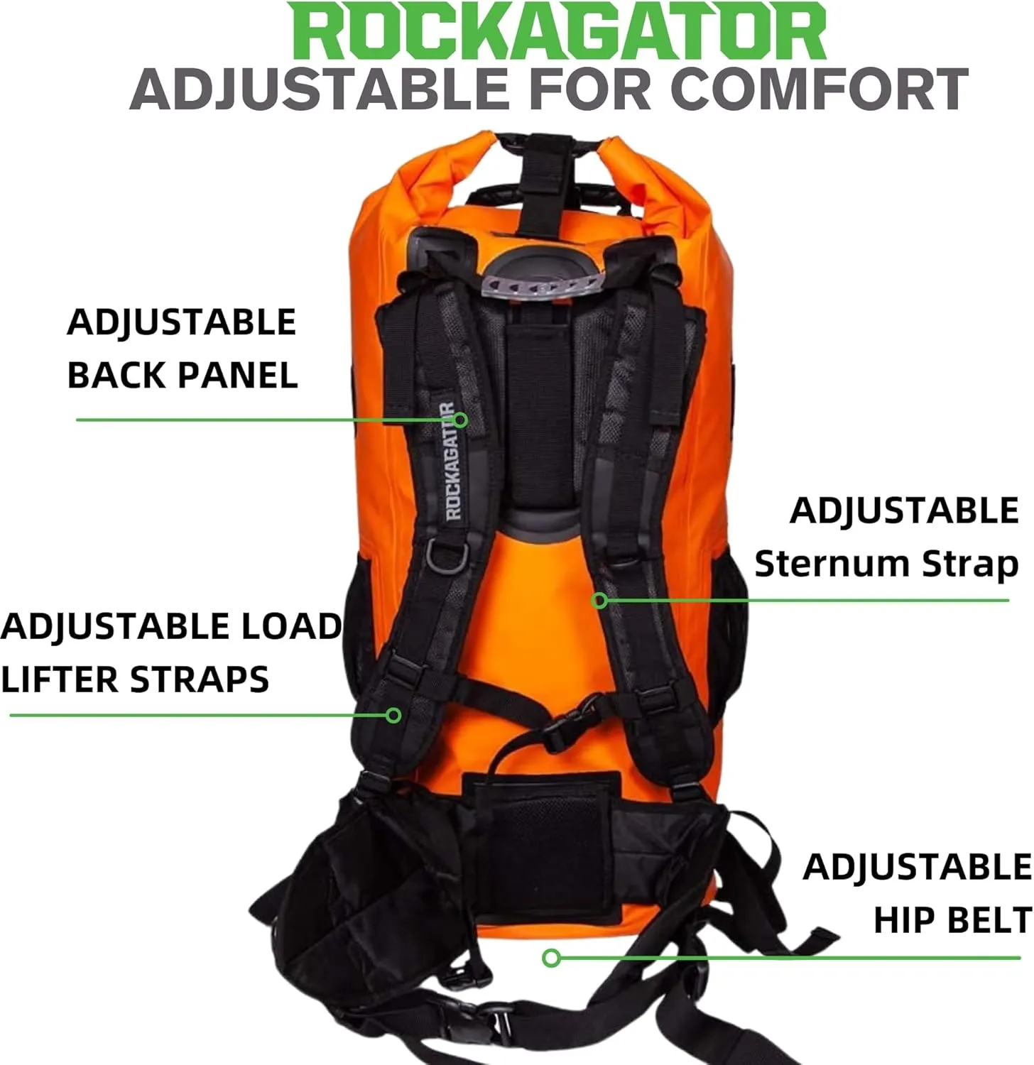 Kanarra 90L Waterproof Backpack for Camping, Hiking, Mountaineering, Backpacking, Hunting, Fishing, Canoeing, Outdoor Activities, The Wet Outdoors - Large Capacity, Roll Top Closure, Orange