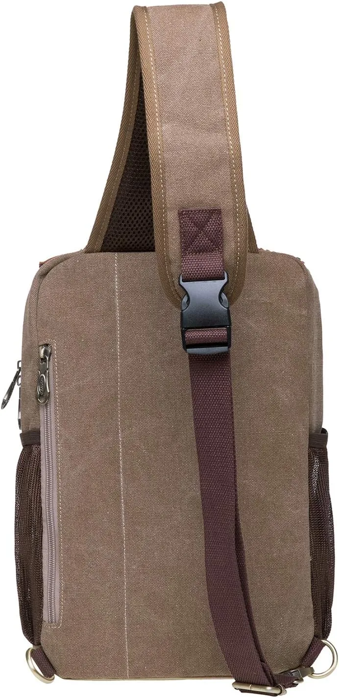 KAUKKO Canvas Messenger Bag Cross Body Shoulder Sling Backpack Travel Hiking Chest Bag