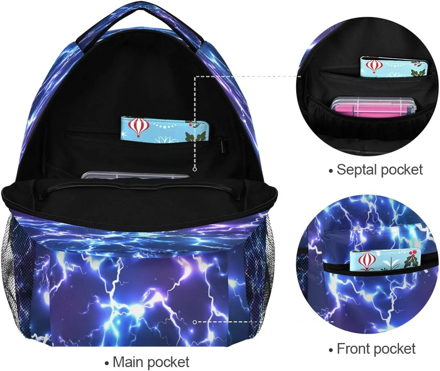 Kcldeci Kids Starry Blue Lighting Backpack for Girls & Boys - Toddler to Student School Bag