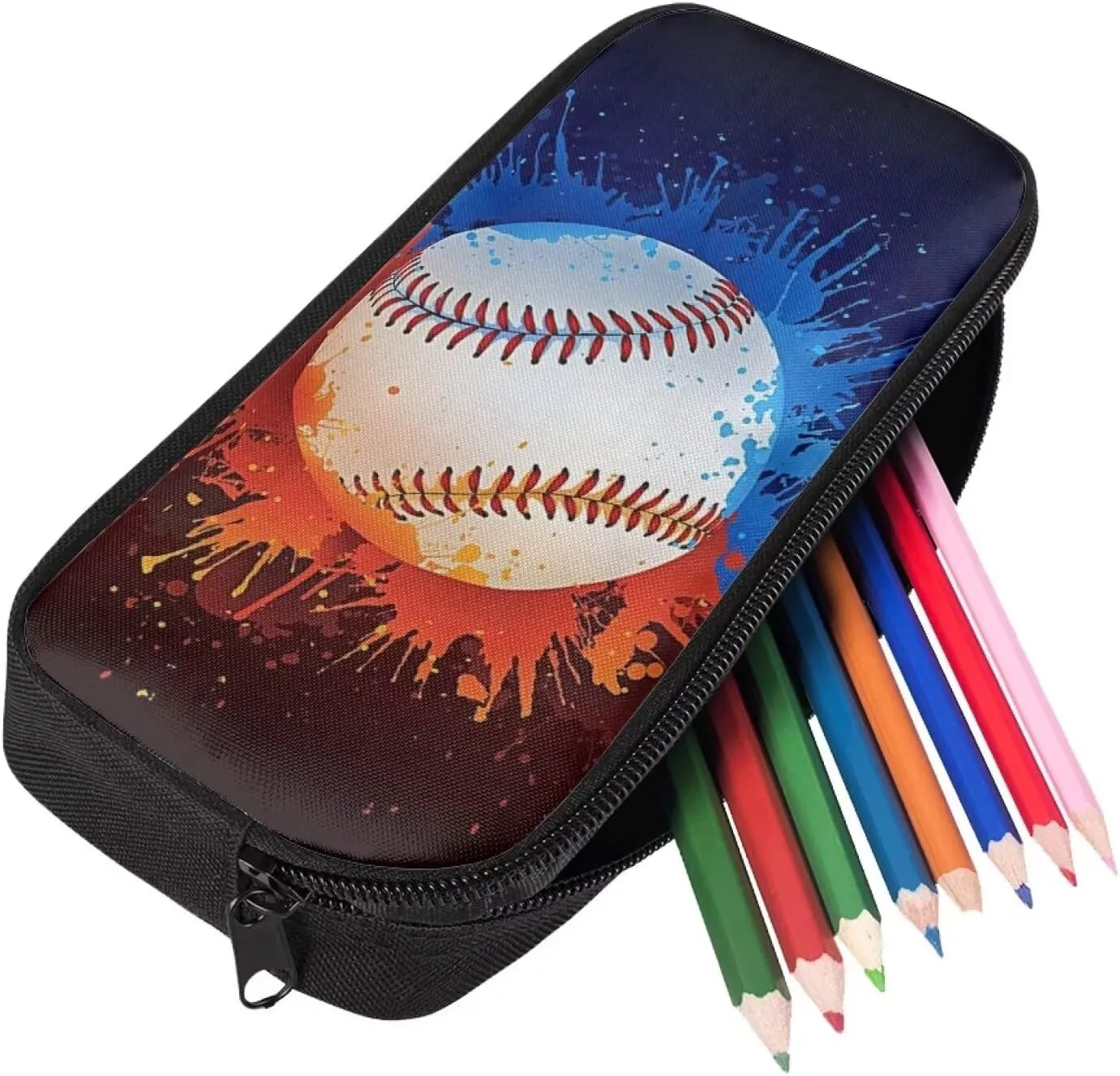 KEIAHUAN 17 Inch School Backpack for Boys Middle School 3 In 1 Baseball Backpack With Lunch Box and Pencil Bag