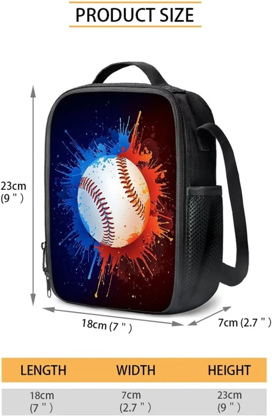KEIAHUAN 17 Inch School Backpack for Boys Middle School 3 In 1 Baseball Backpack With Lunch Box and Pencil Bag