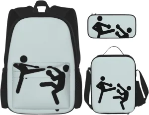 Kickboxing Print Practicality Bag Casual Fashion Backpack Lunch Bag Pencil Case Camping Gear Bags