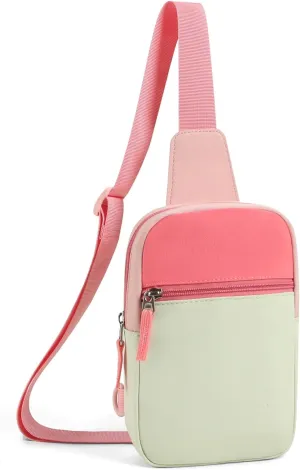 Kids Crossbody Small Sling Bag Bag Girls Fanny Pack Colorblock Belt Bag Cute Backpack Purse Chest Bag for Girls Gifts