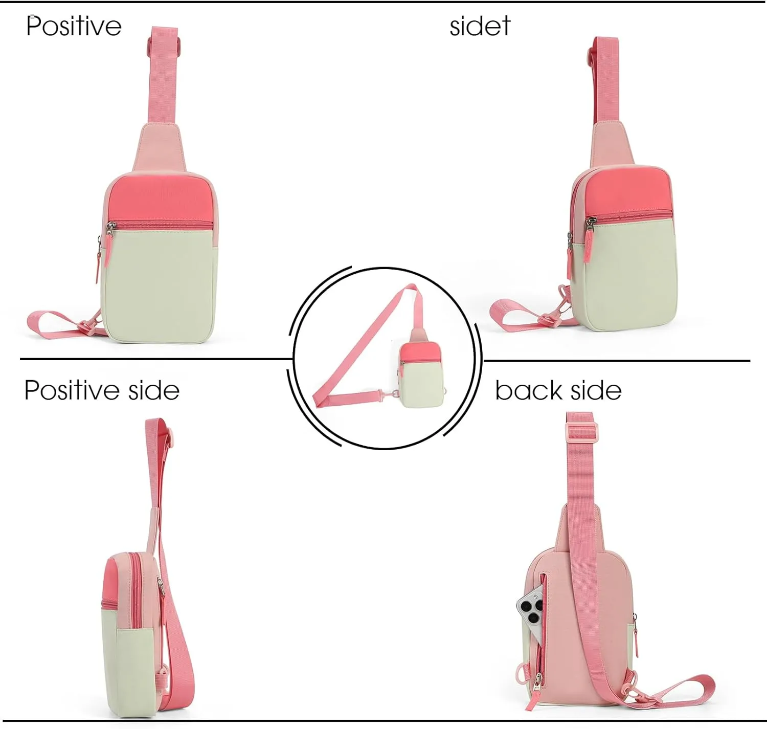 Kids Crossbody Small Sling Bag Bag Girls Fanny Pack Colorblock Belt Bag Cute Backpack Purse Chest Bag for Girls Gifts