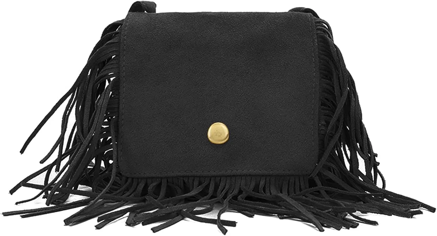 Kids Small Purse for Little Girls Suede Fringe Shoulder Crossbody Bag with Tassel