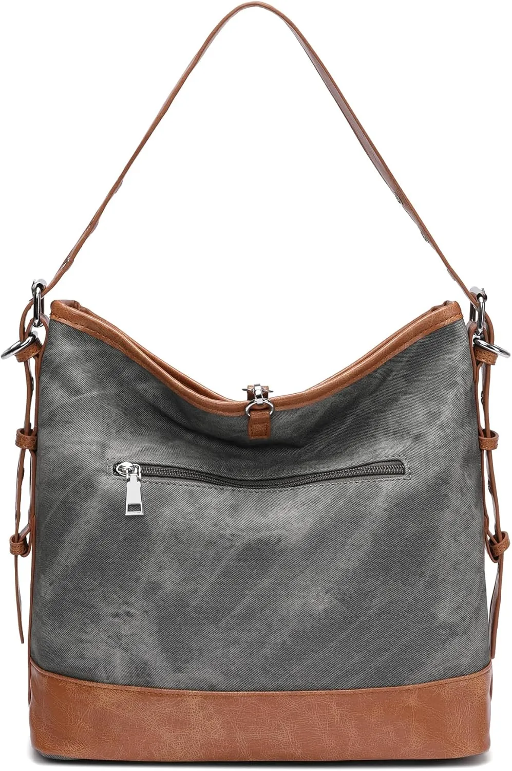 KILAMAL Large Designer Ladies Hobo Bags for Women Trendy Vegan PU Leather Shoulder Bucket Purses Denim pattern Handbags