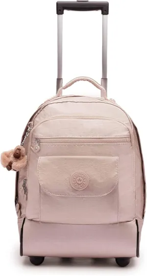 Kipling Sanaa Large Metallic Rolling Backpack Quartz Metallic