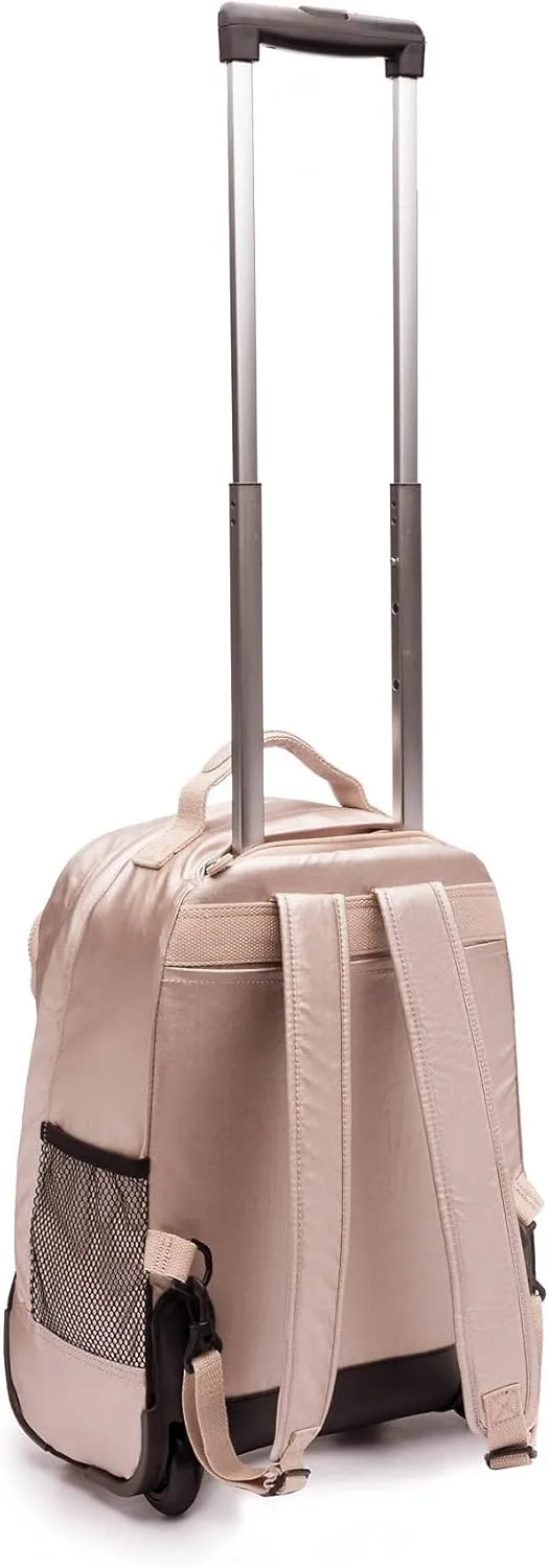 Kipling Sanaa Large Metallic Rolling Backpack Quartz Metallic