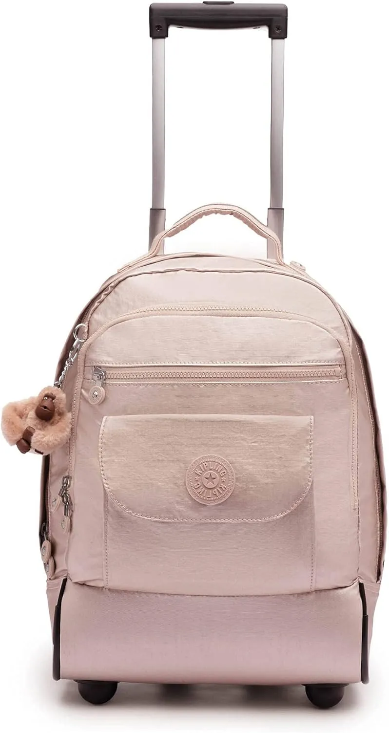 Kipling Sanaa Large Metallic Rolling Backpack Quartz Metallic