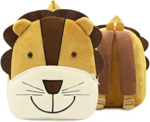 KISSOURBABY Children Toddler Preschool Backpack Plush Animal Cartoon Backpack Baby Kids School Satchel Travel Lunch Bags(Lion)