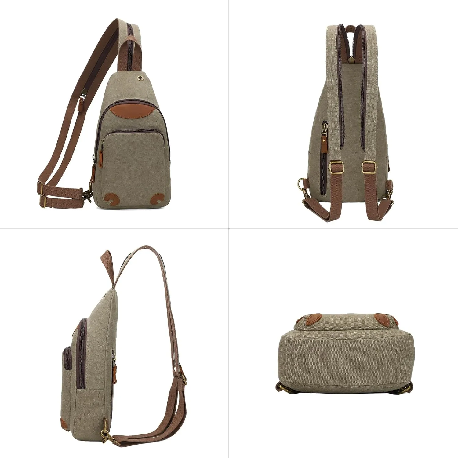 KL928 Canvas Sling Bag Crossbody Backpack Shoulder Casual Rucksack for Men Women