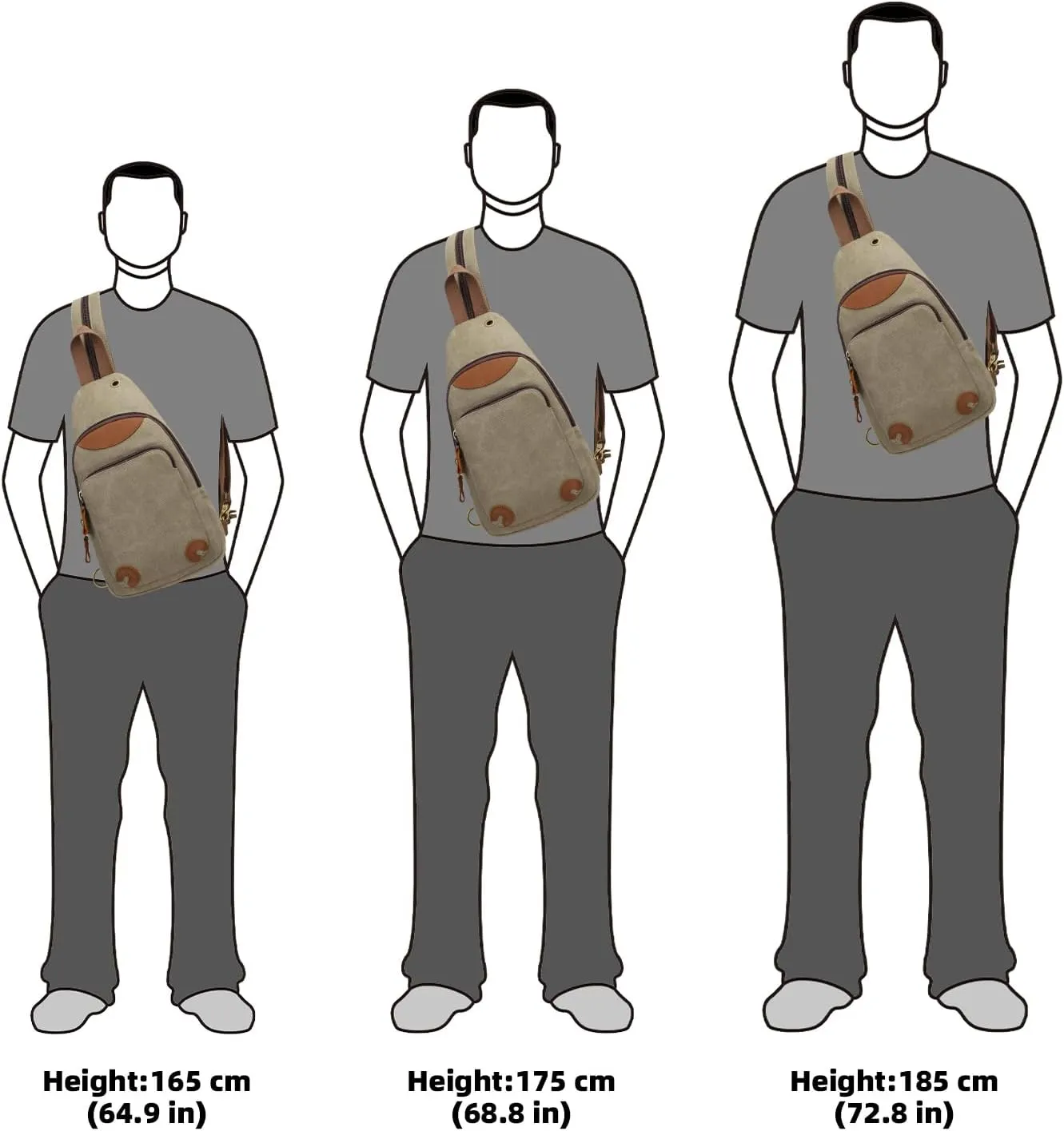 KL928 Canvas Sling Bag Crossbody Backpack Shoulder Casual Rucksack for Men Women