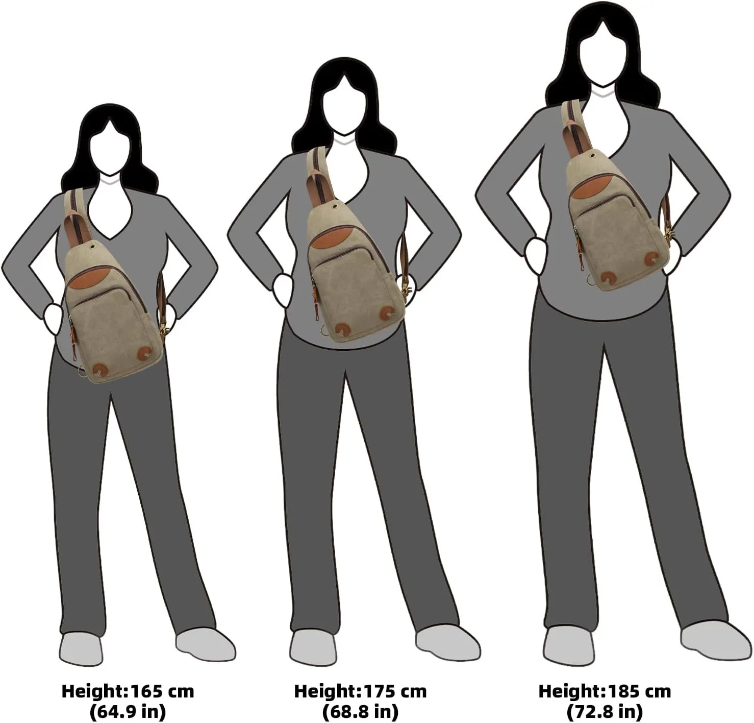 KL928 Canvas Sling Bag Crossbody Backpack Shoulder Casual Rucksack for Men Women