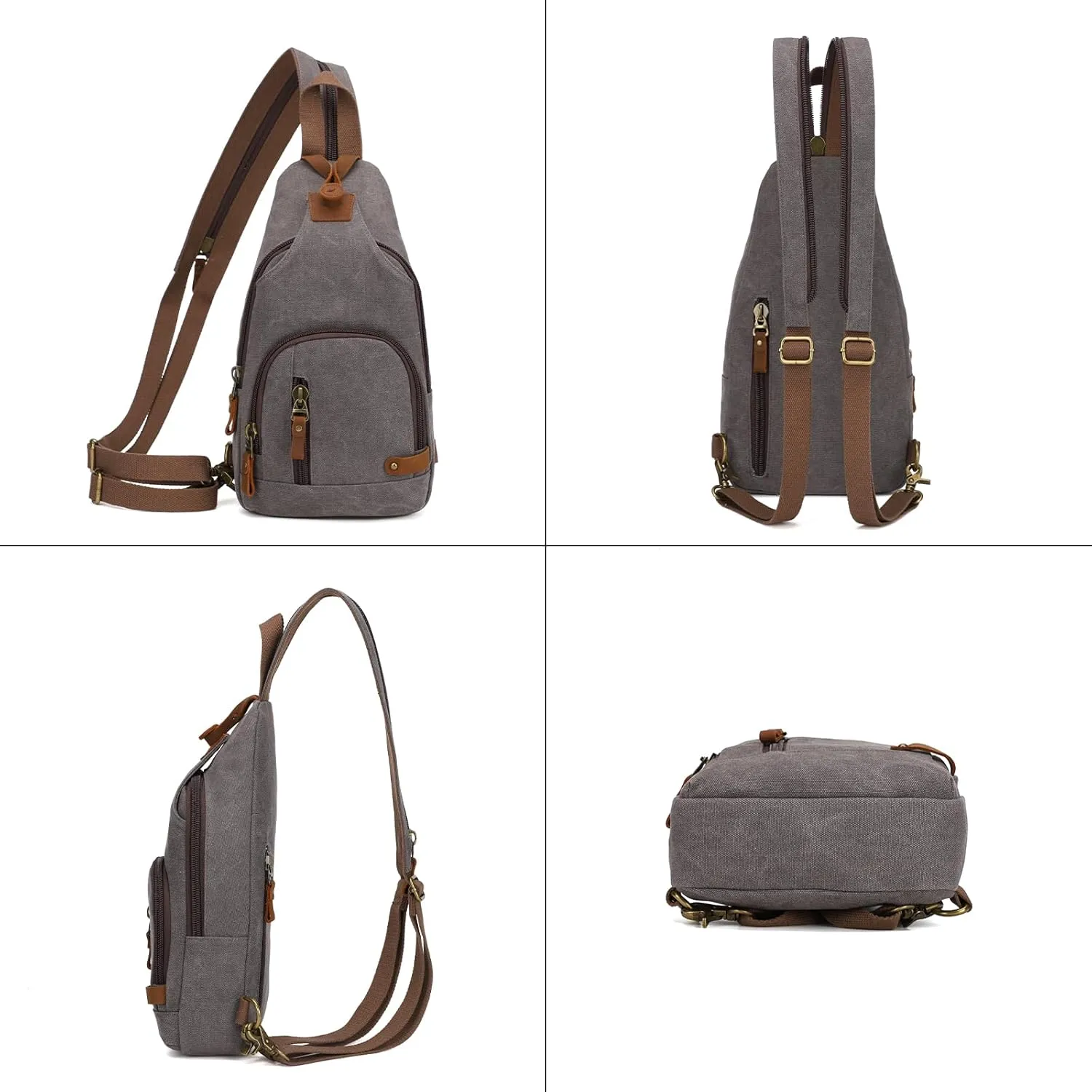 KL928 Canvas Sling Bag Crossbody Backpack Shoulder Casual Rucksack for Men Women