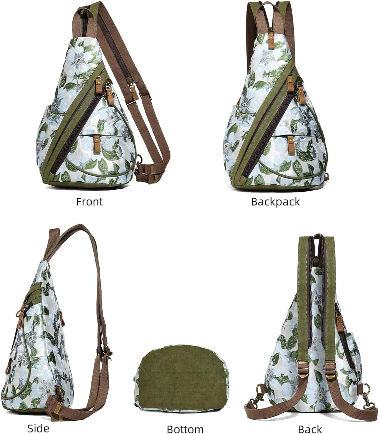 KL928 Canvas Sling Bag - Small Crossbody Backpack Shoulder Casual Daypack Rucksack for Men Women(Large Version)
