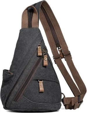 KL928 Canvas Sling Bag - Small Crossbody Backpack Shoulder Casual Daypack Rucksack for Men Women(Small Version)