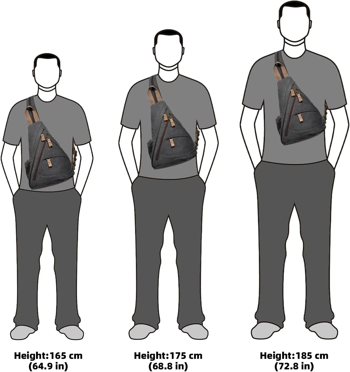 KL928 Canvas Sling Bag - Small Crossbody Backpack Shoulder Casual Daypack Rucksack for Men Women(Small Version)
