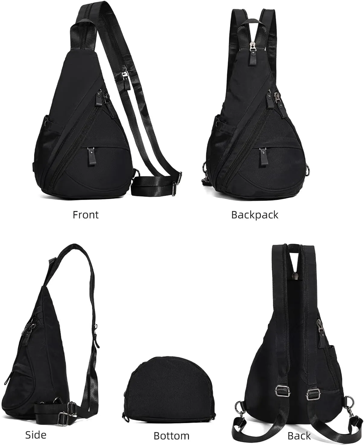 KL928 Nylon Sling Bag - Small Crossbody Backpack Shoulder Casual Daypack Multipurpose Rucksack for Men Women