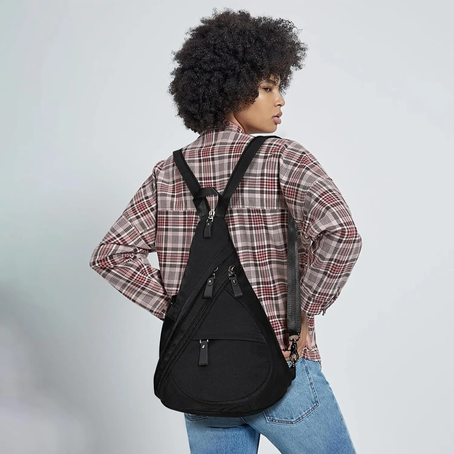 KL928 Nylon Sling Bag - Small Crossbody Backpack Shoulder Casual Daypack Multipurpose Rucksack for Men Women