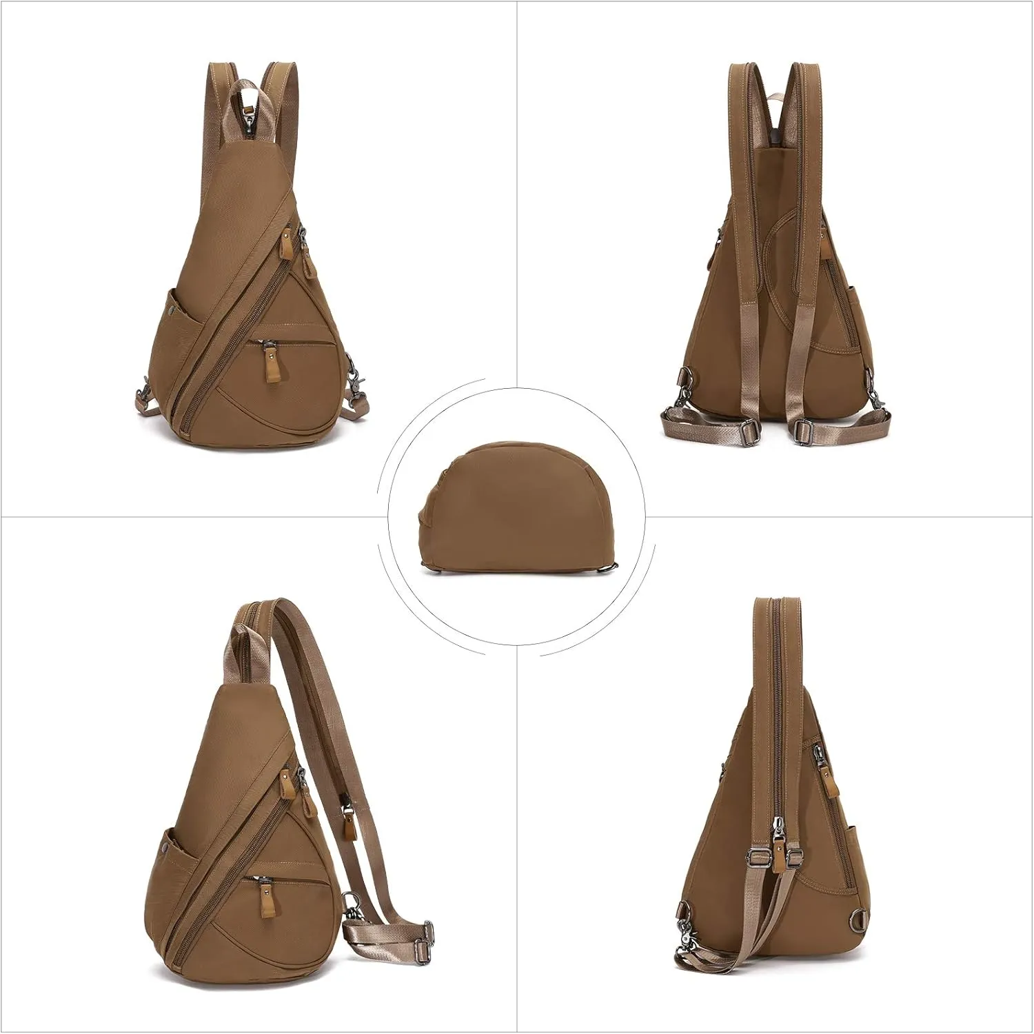 KL928 Nylon Sling Bag - Small Crossbody Backpack Shoulder Casual Daypack Multipurpose Rucksack for Men Women