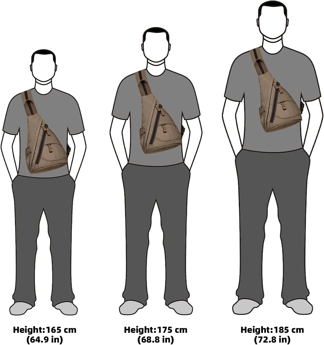 KL928 Sling Bag - Small Crossbody Backpack Shoulder Casual Daypack Rucksack for Men Women
