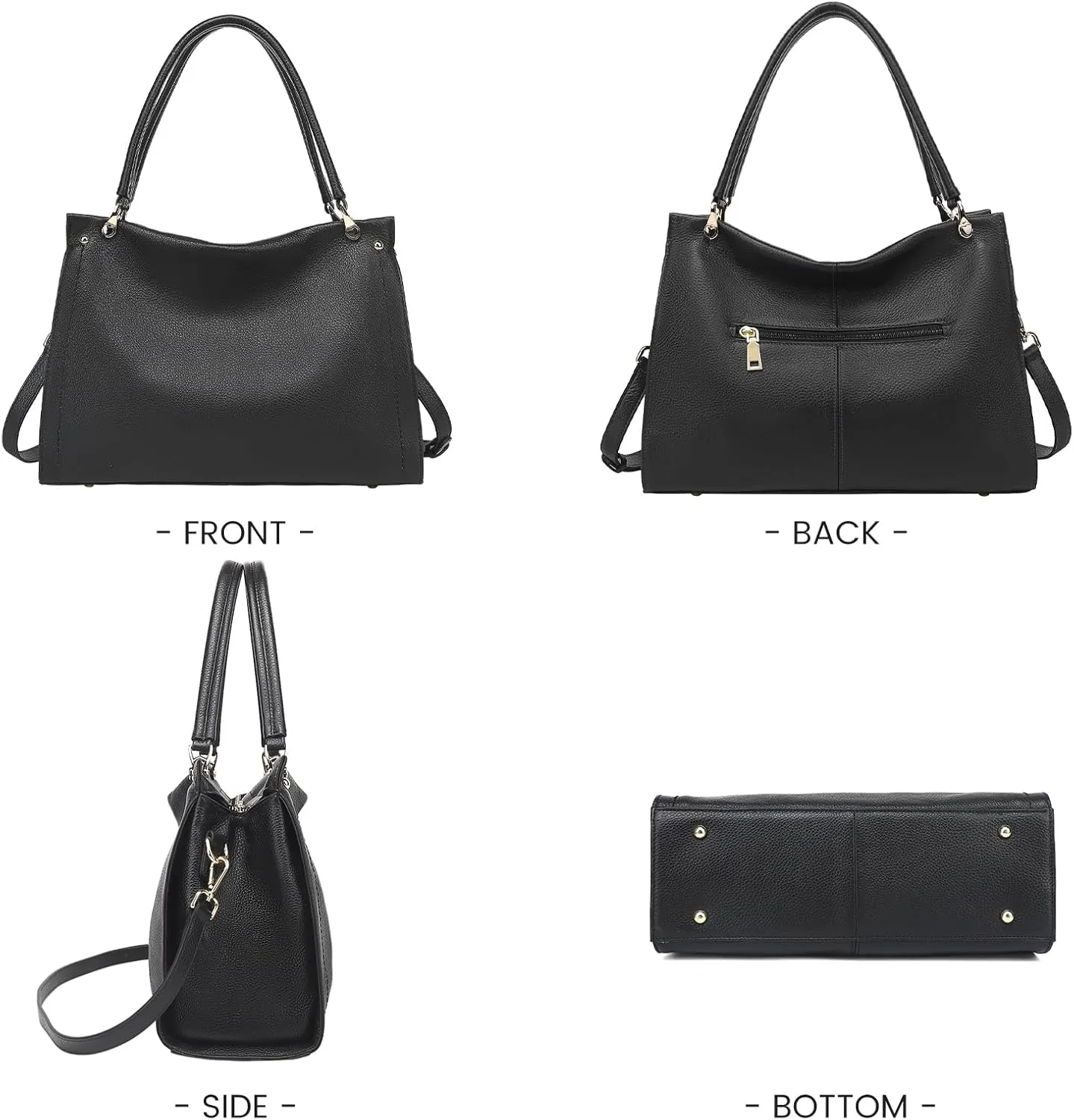 KOGTLA Women Genuine Leather Purses Handbags Tote Bag Shoulder Bag Top Handle Satchel Ladies Crossbody Hobo Bags Bucket Bag