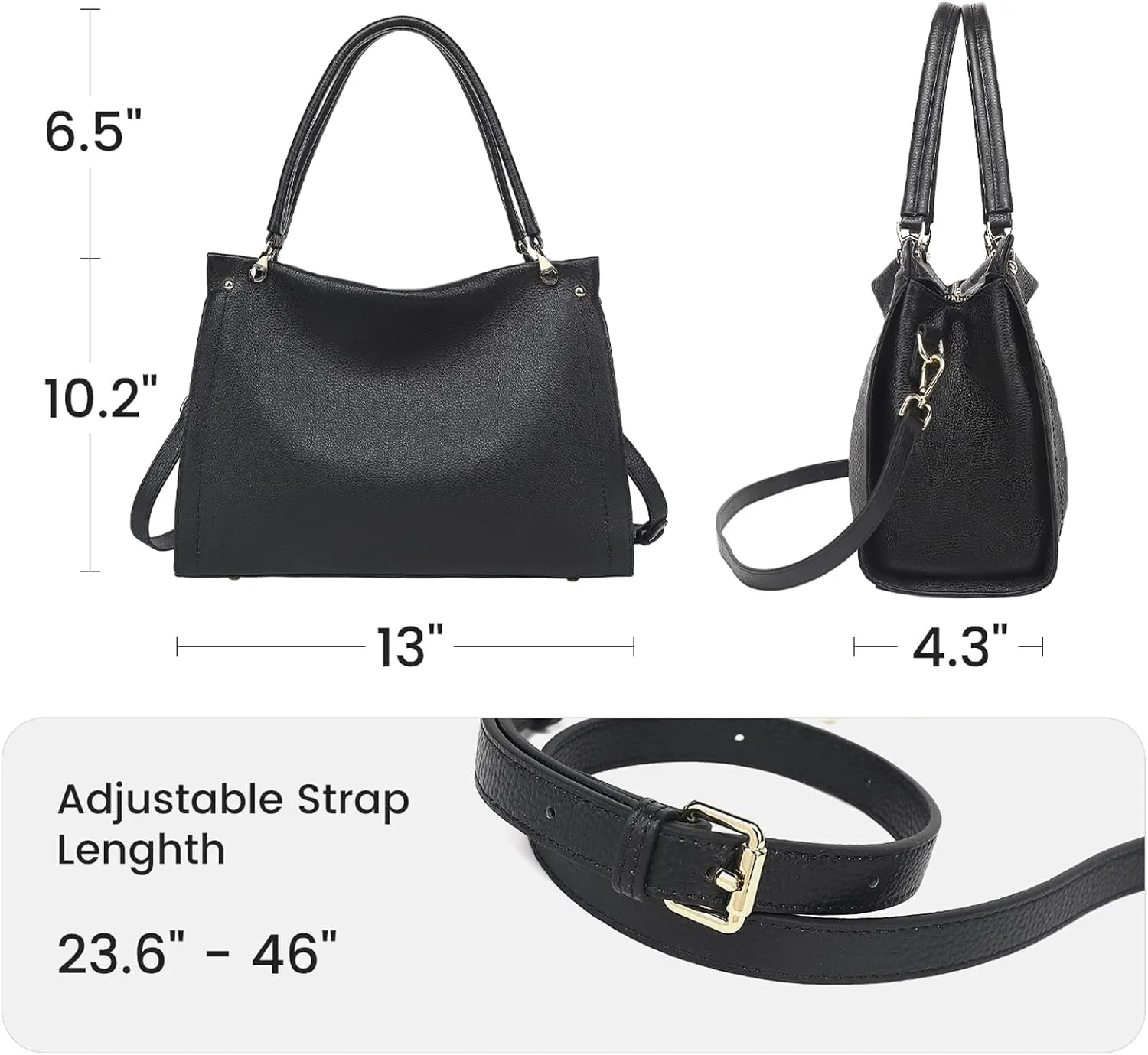 KOGTLA Women Genuine Leather Purses Handbags Tote Bag Shoulder Bag Top Handle Satchel Ladies Crossbody Hobo Bags Bucket Bag
