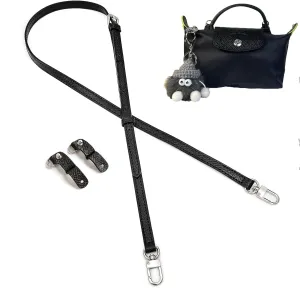 KOMHPS Purse Straps Replacement, Leather Handbag Crossbody Shoulder Strap Adjustable with Doll for Mini Tote Bag Women