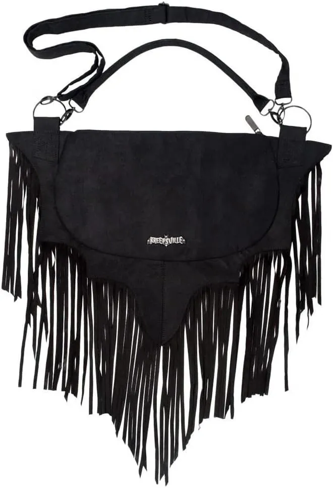 kreepsville 666 Bat Wing Fringe Shoulder Bag Women's Purse Handbag