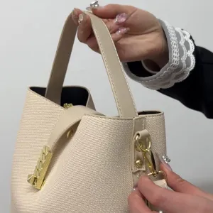 Ladies' fashion bucket handbag, small shoulder bag, purse, crossbody bag, with two adjustable shoulder straps.