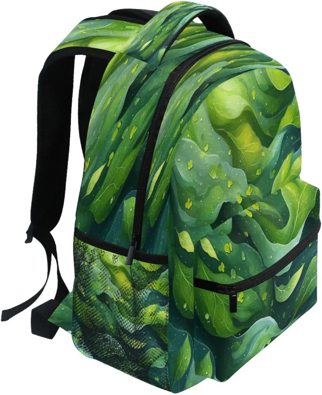 Laptop Backpack for Men and Women Waterproof Personal Backpack with Chest Strap for College Work Spinach Landscape Style