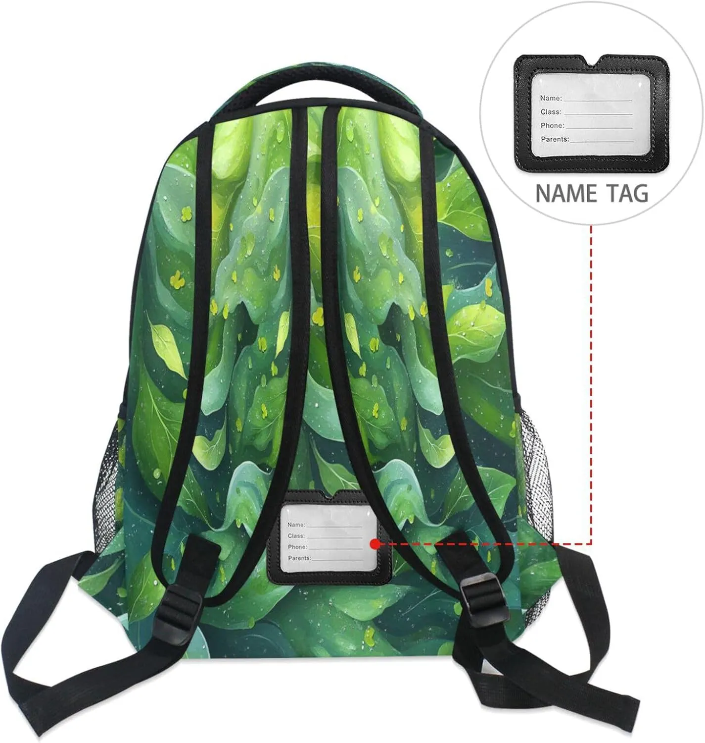 Laptop Backpack for Men and Women Waterproof Personal Backpack with Chest Strap for College Work Spinach Landscape Style
