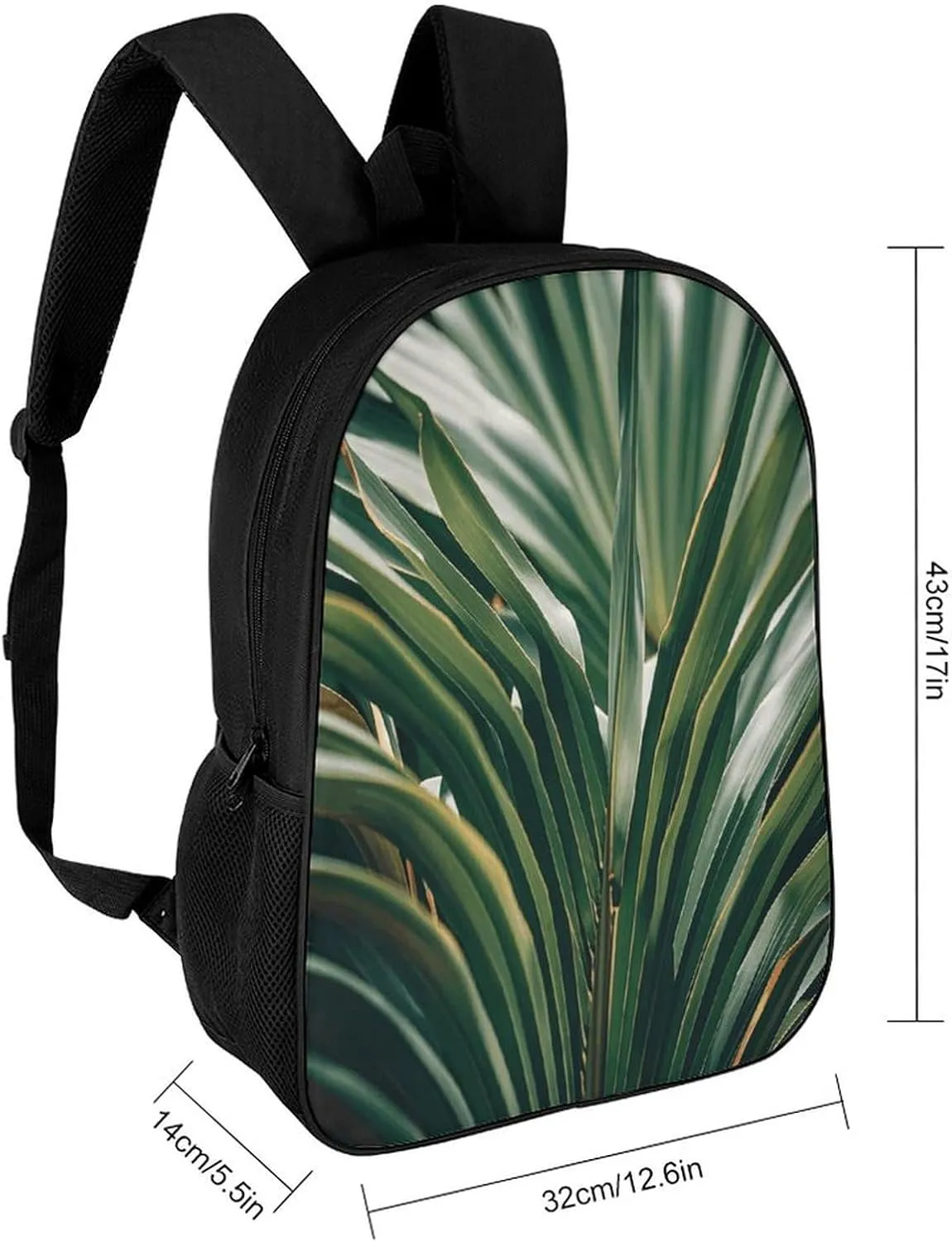 Laptop Backpack for Men Women Daypack Green Leaves of Palm Tree Tropical Plant Computer Bag Travel Backpacks Laptop Bag