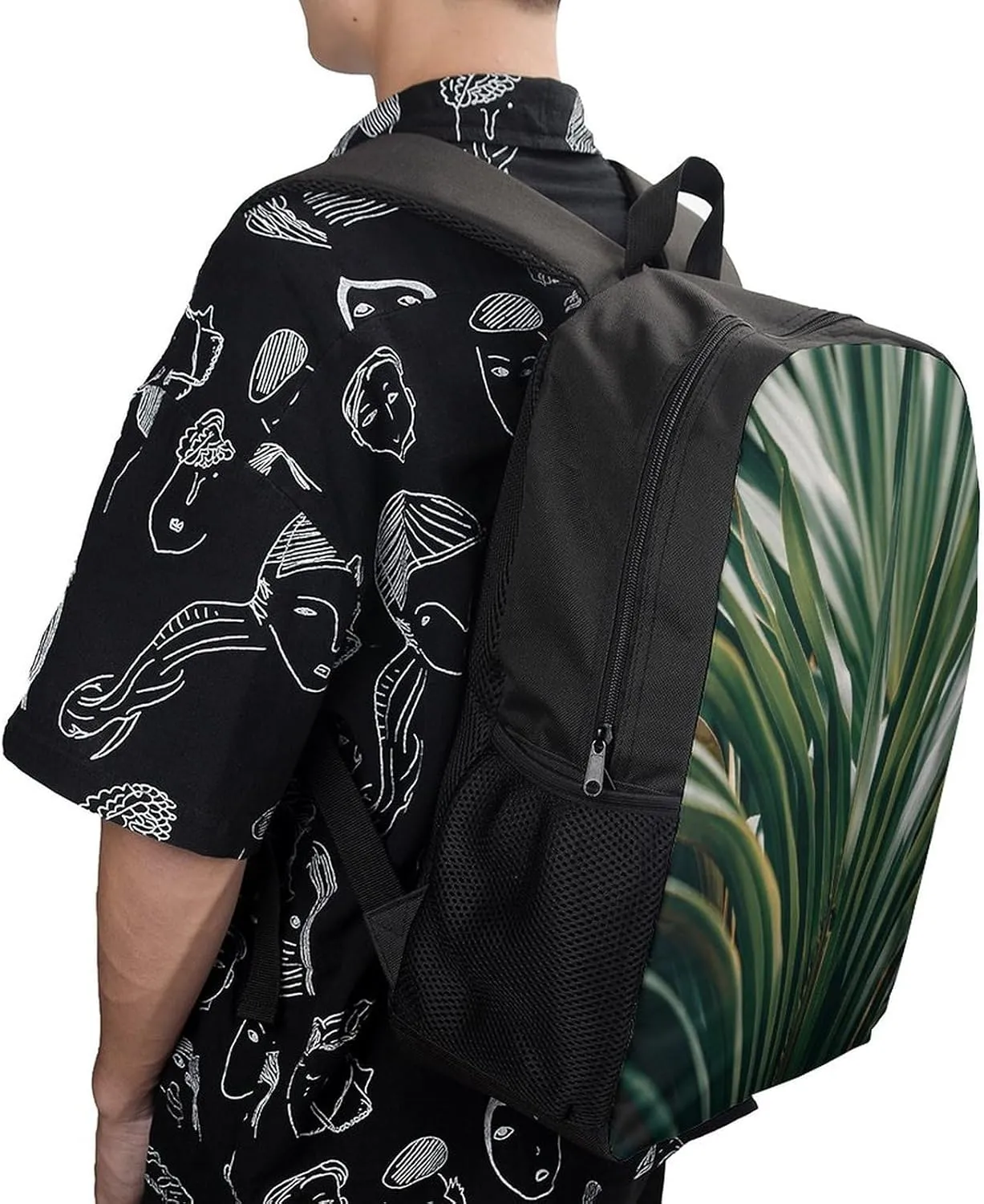 Laptop Backpack for Men Women Daypack Green Leaves of Palm Tree Tropical Plant Computer Bag Travel Backpacks Laptop Bag