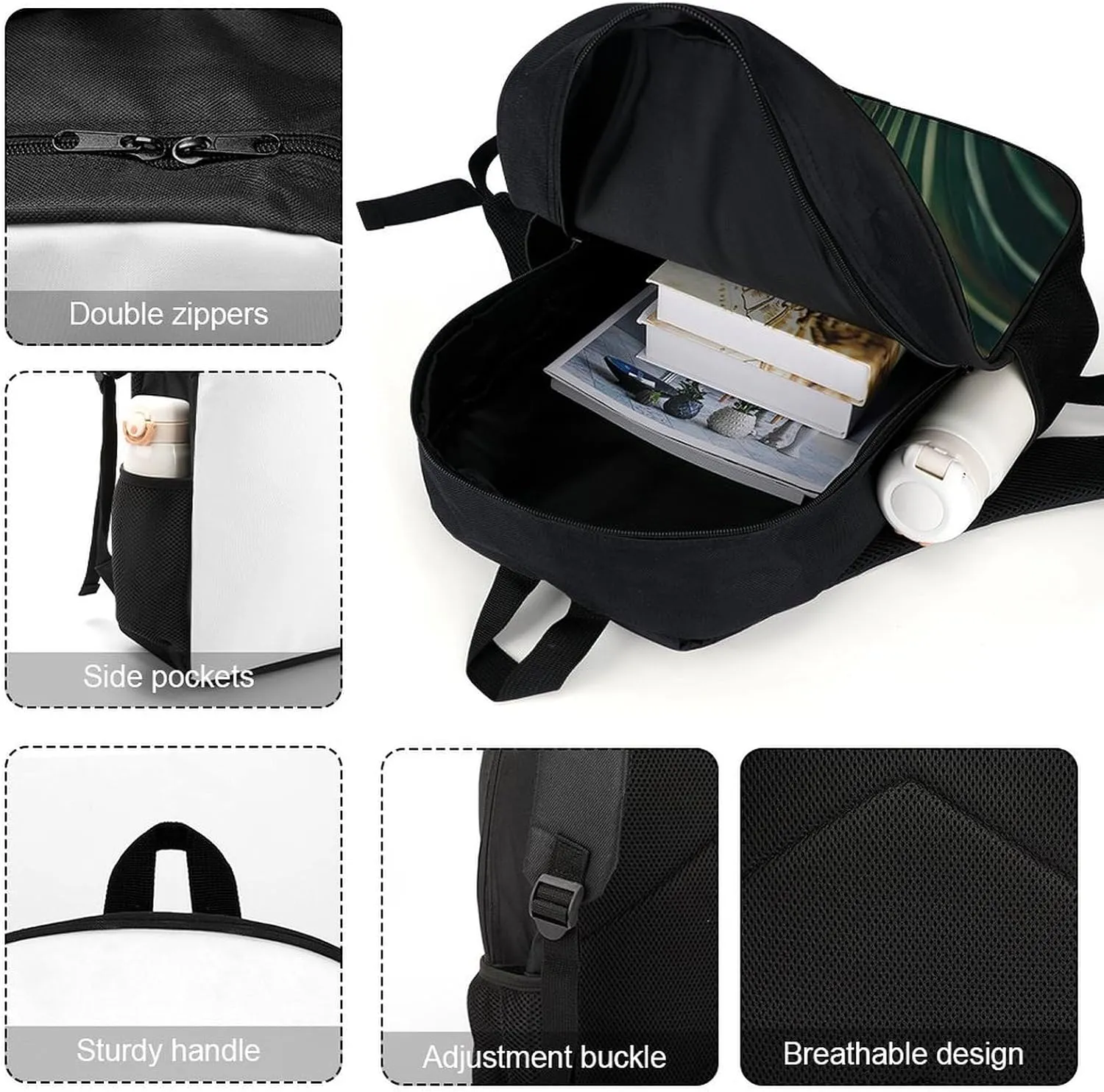 Laptop Backpack for Men Women Daypack Green Leaves of Palm Tree Tropical Plant Computer Bag Travel Backpacks Laptop Bag