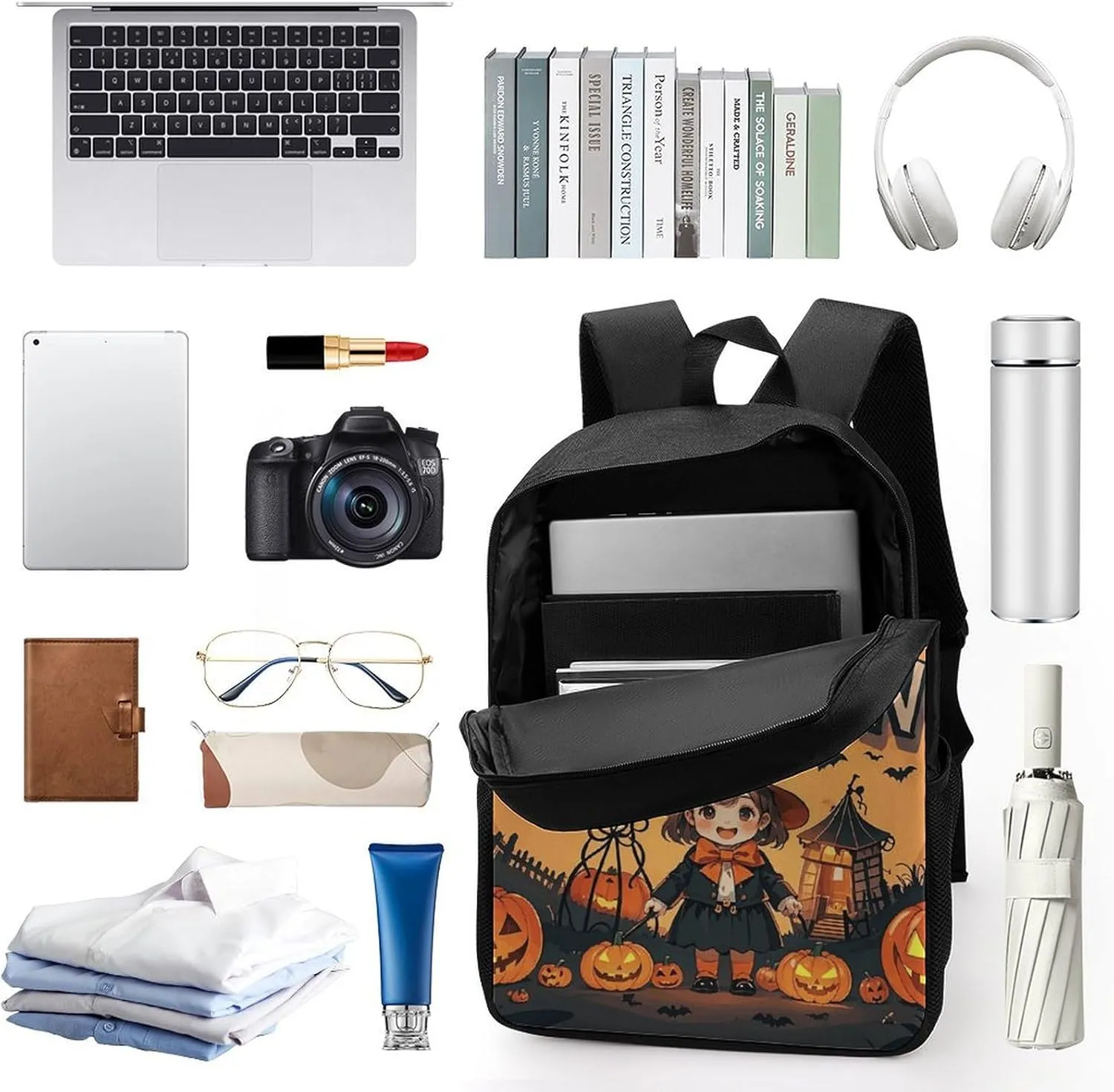 Laptop Backpack for Men Women Daypack Happy-Halloween-Day Trick-Or-Treat Computer Bag Travel Backpacks Laptop Bag