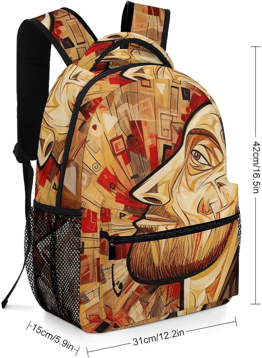 Laptop Backpack for Men Women Lightweight Daypack with Compartment Rucksack Texture Complex Heart Laptop Bag